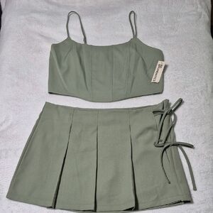 No Boundaries 2 Pc Mini Skirt Set With Built In Shorts NWT